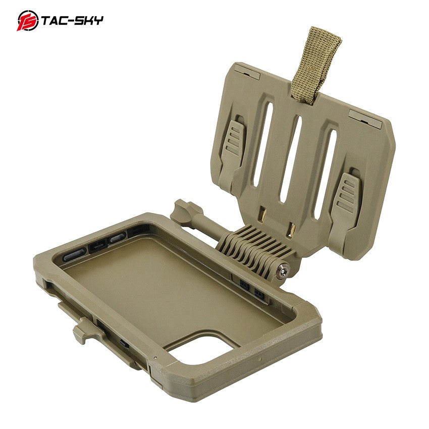 TAC-SKY Tactical MOLLE Rotatable Phone Mount Kit with Rugged Case for iPhone 14 15 Pro Max, Vest Navigation Holder