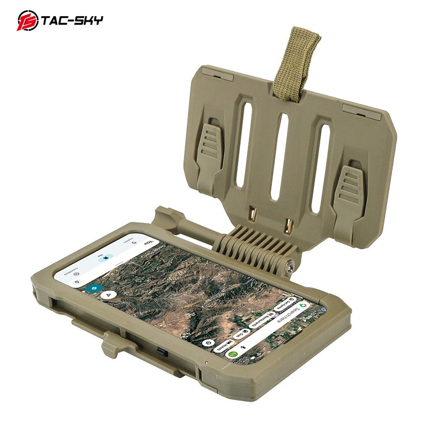 TAC-SKY Tactical MOLLE Rotatable Phone Mount Kit with Rugged Case for iPhone 14 15 Pro Max, Vest Navigation Holder