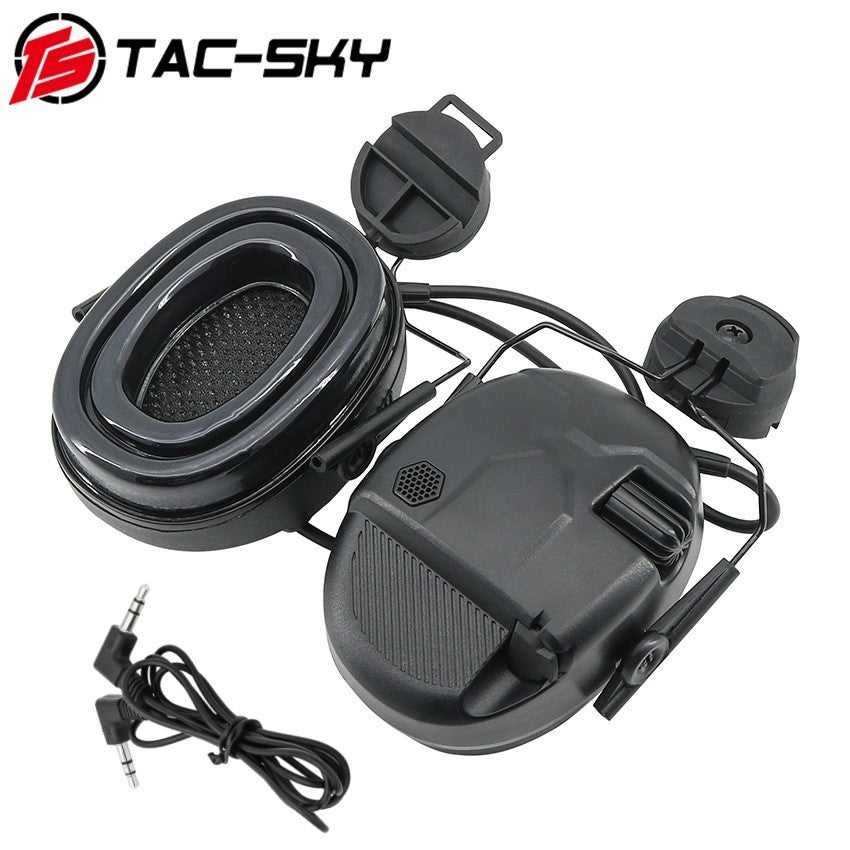 TAC-SKY Tactical ARC Rail-Mounted Headset Mount with Hearing Protection+ 3.5 mm Audio Cable