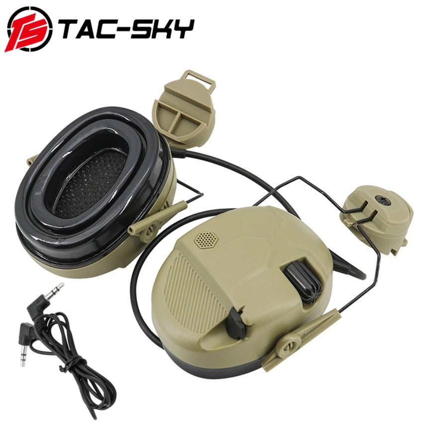 TAC-SKY Tactical ARC Rail-Mounted Headset Mount with Hearing Protection+ 3.5 mm Audio Cable