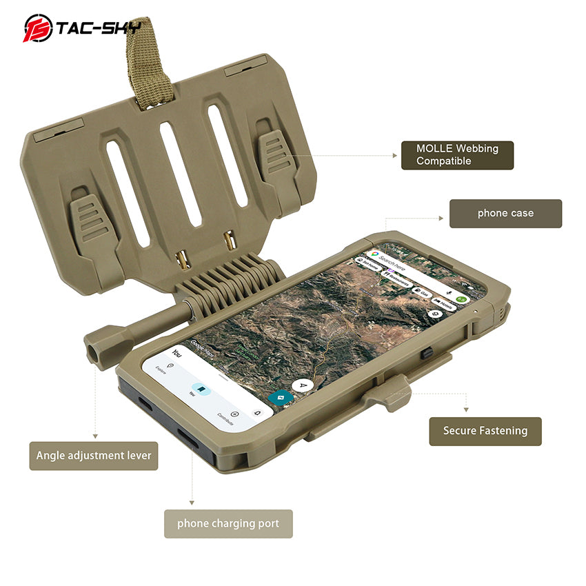 TAC-SKY New Detachable Tactical Phone Chest Mount MOLLE for iPhone 14–15 PULS Size L