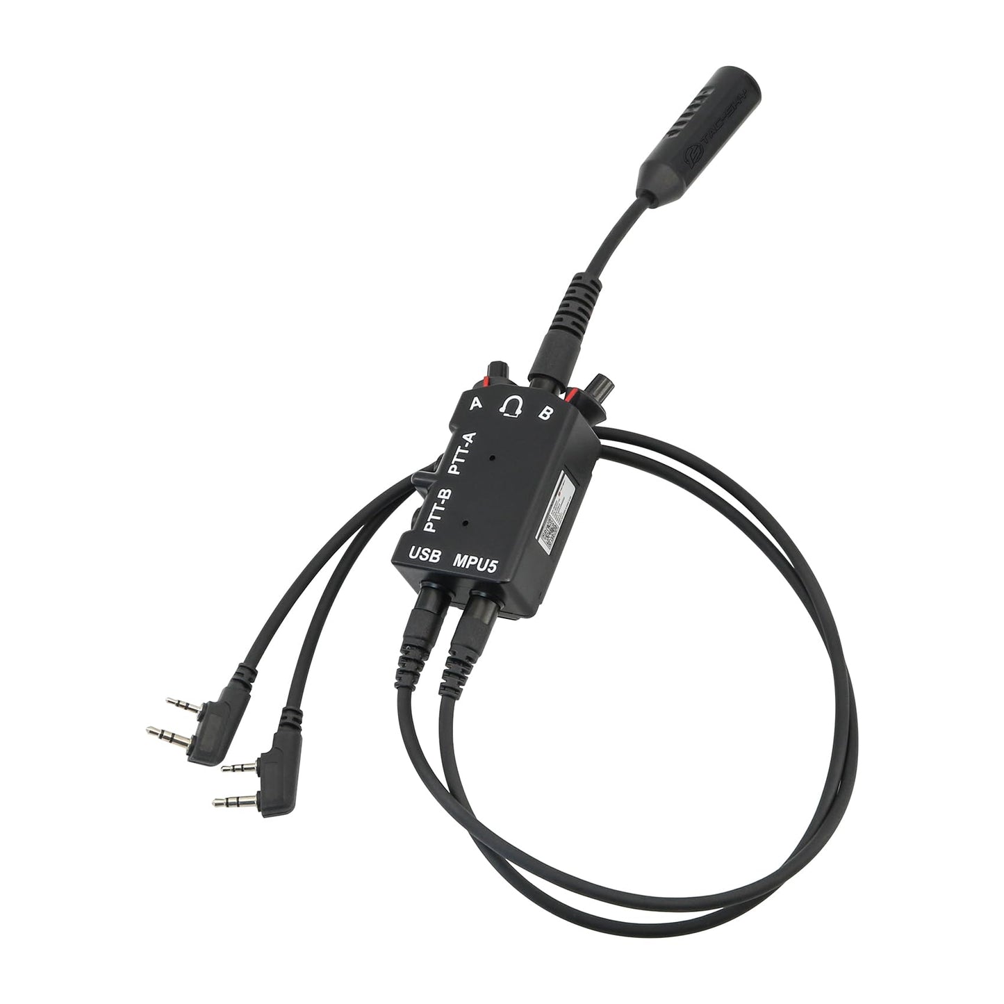 TAC-SKY Tactical Headset MPU5 Dual PTT Adapter Compatible with Kenwood Walkie-Talkie