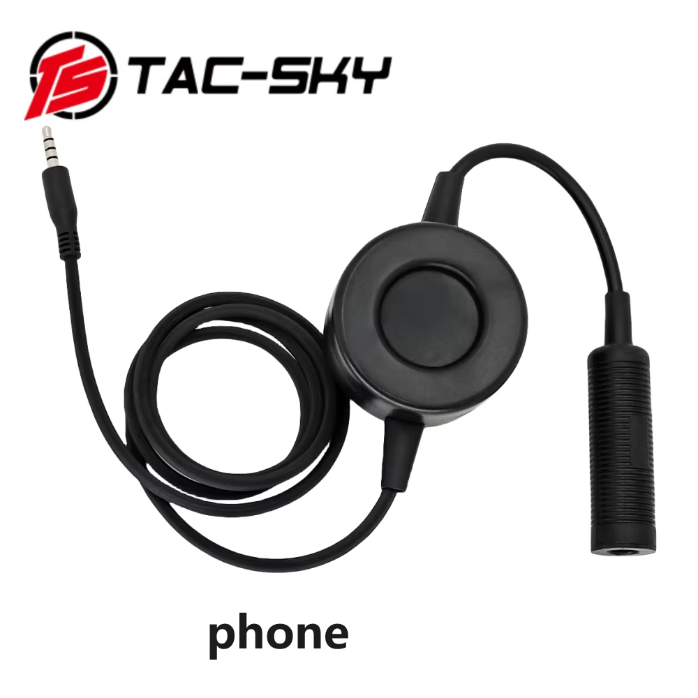 TAC-SKY Tactical PTT TCI PTT Headset Adapter is Suitable for Electronic Protective Earmuffs Hunting Shooting  Headset