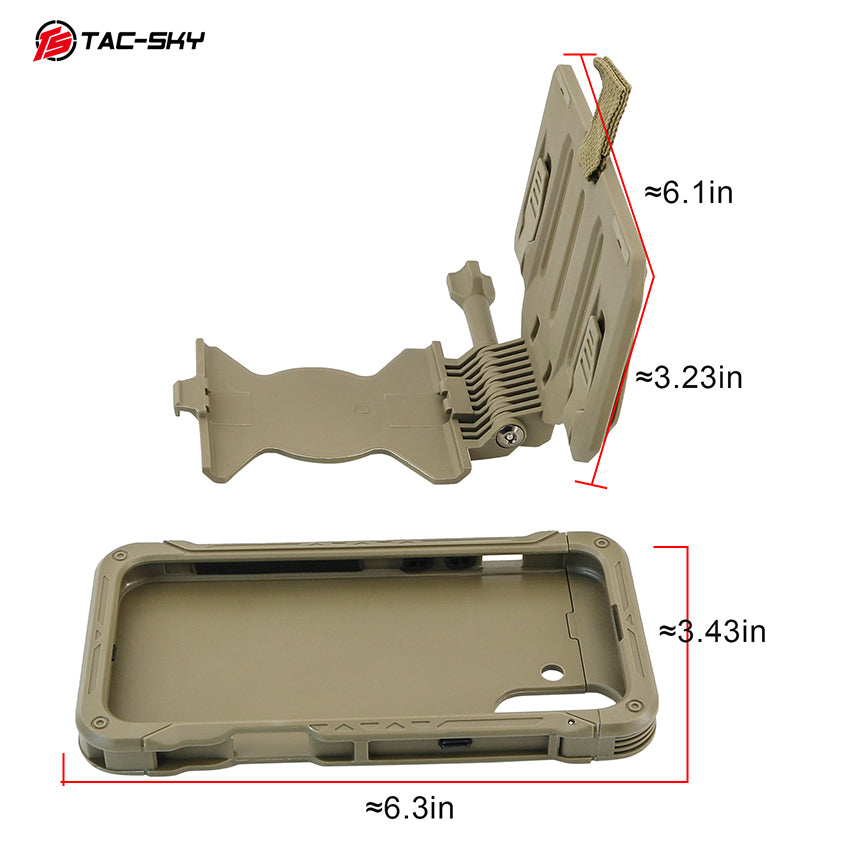 Tactical Vest MOLLE Foldable Phone Mount Outdoor Hunting Airsoft Navigation Phone Holder for iPhone 16 Size M