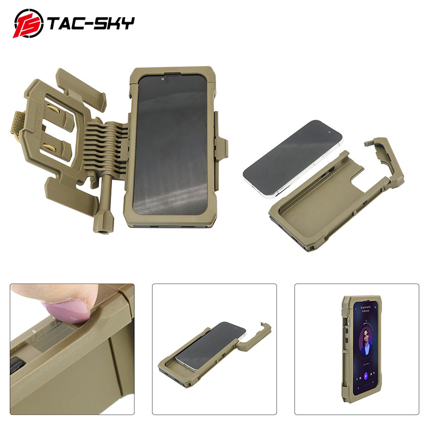 TAC-SKY Tactical Hunting Shooting Sport Vest Phone Case, Compatible with MOLLE, Fits IPhone 14 Pro/15 Pro