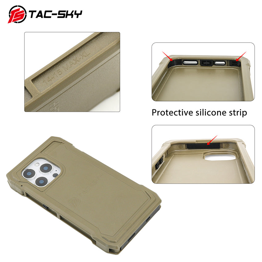 TAC-SKY Tactical Hunting Shooting Sport Vest Phone Case, Compatible with MOLLE, Fits IPhone 14 Pro/15 Pro