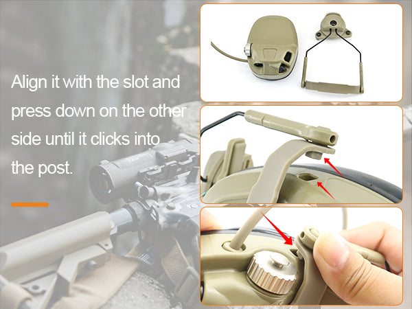 TAC-SKY Tactical Helmet Headset Mount Designed for AMP Communication Headsets, for Wendy 2.0 Helmet Rail