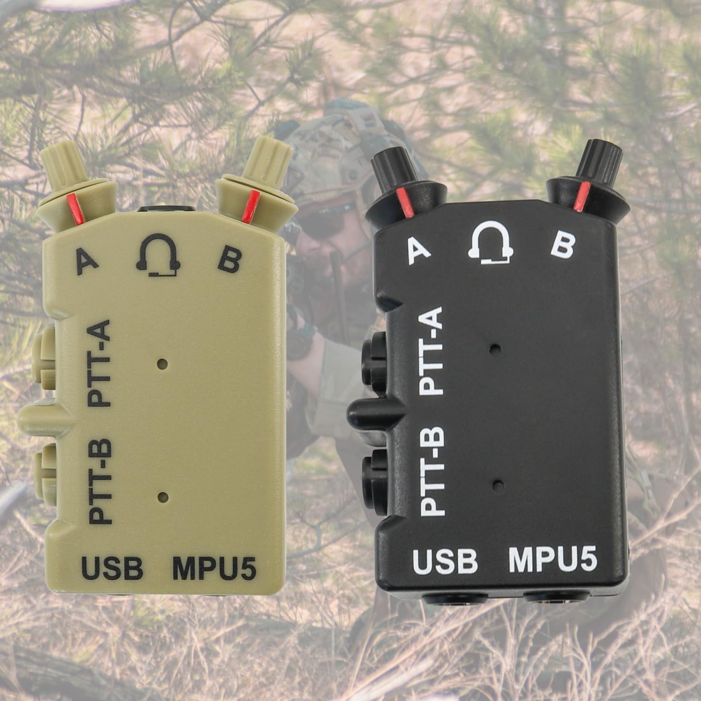 TAC-SKY Tactical Headset MPU5 Dual PTT Adapter Compatible with Kenwood Walkie-Talkie