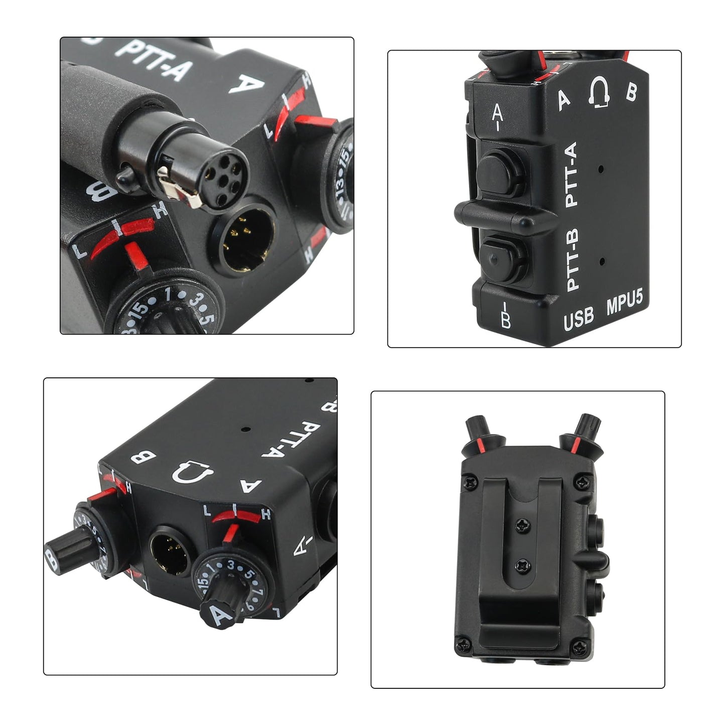 TAC-SKY Tactical Headset MPU5 Dual PTT Adapter Compatible with Kenwood Walkie-Talkie