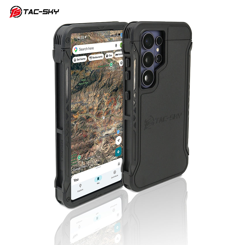TAC-SKY Tactical Accessory Chest Mount Phone Holder Compatible with Samsung Galaxy S23/S24/S25 and MOLLE Vest Mounts