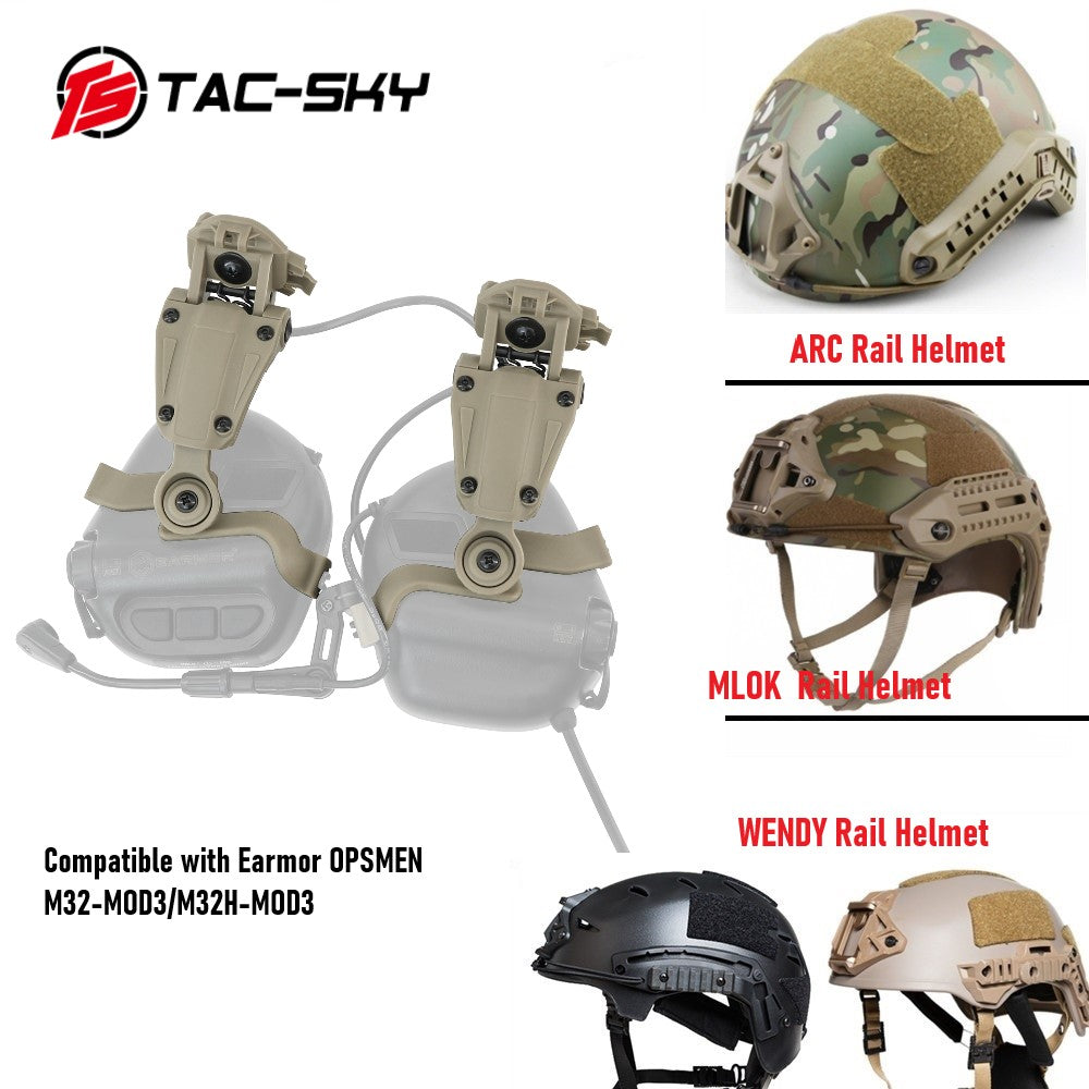 TAC-SKY Tactical Helmet Rail Adapter for ARC/WENDY/MTEK Rails for use with EARMOR M32-MOD3 / M32H-MOD3 Military Headphones