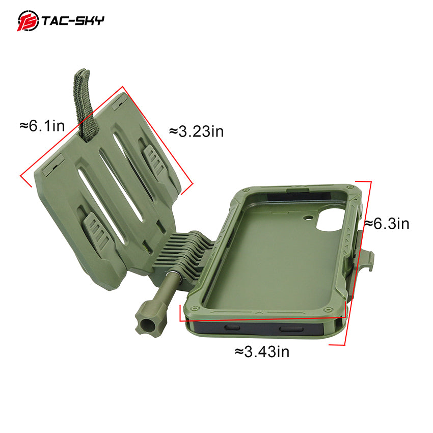 Tactical Vest MOLLE Foldable Phone Mount Outdoor Hunting Airsoft Navigation Phone Holder for iPhone 16 Size M