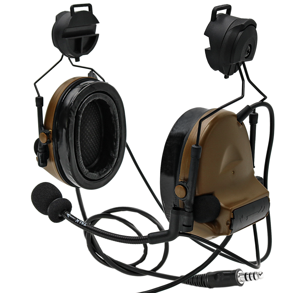 TAC-SKY Tactical Dual-Channel for COMTA II Headset ARC Rail Mount Edition Compatible with Baofeng UV5R / UV82 Two-Way Radios