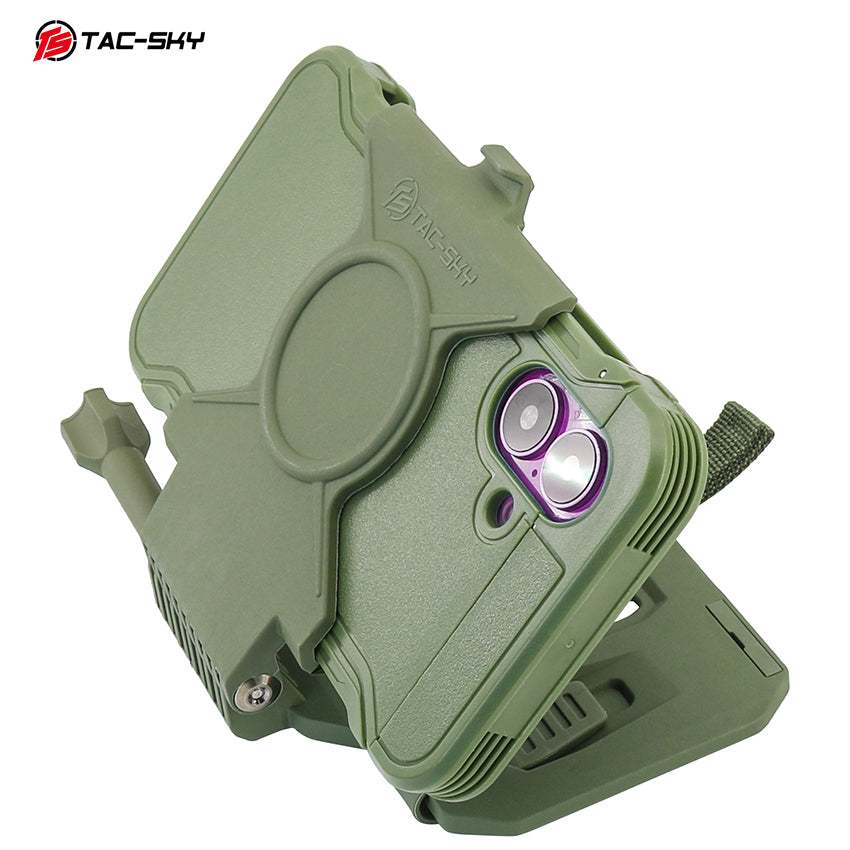 Tactical Vest MOLLE Foldable Phone Mount Outdoor Hunting Airsoft Navigation Phone Holder for iPhone 16 Size M