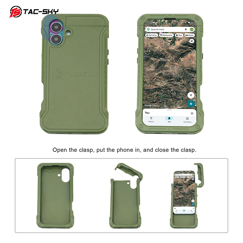 Tactical Vest MOLLE Foldable Phone Mount Outdoor Hunting Airsoft Navigation Phone Holder for iPhone 16 Size M