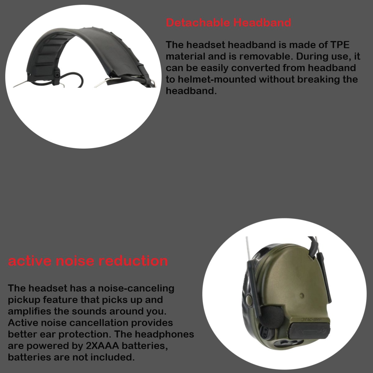 TAC-SKY Tactical Electronic Shooting Ear Muffs for COMTA V XPI Silicone Edition  Headset