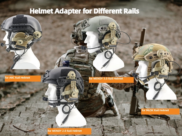 TAC-SKY Tactical Wendy 3.0 Helmet Rail Adapter Compatible with COMTA II/III/V Noise-Canceling Headset