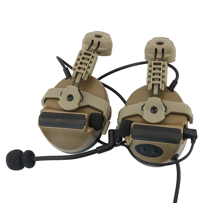 TAC-SKY  Tactical Headset C2 with Hearing Protection, Electronic Silicone ear Cups and ARC Rail Helmet mount