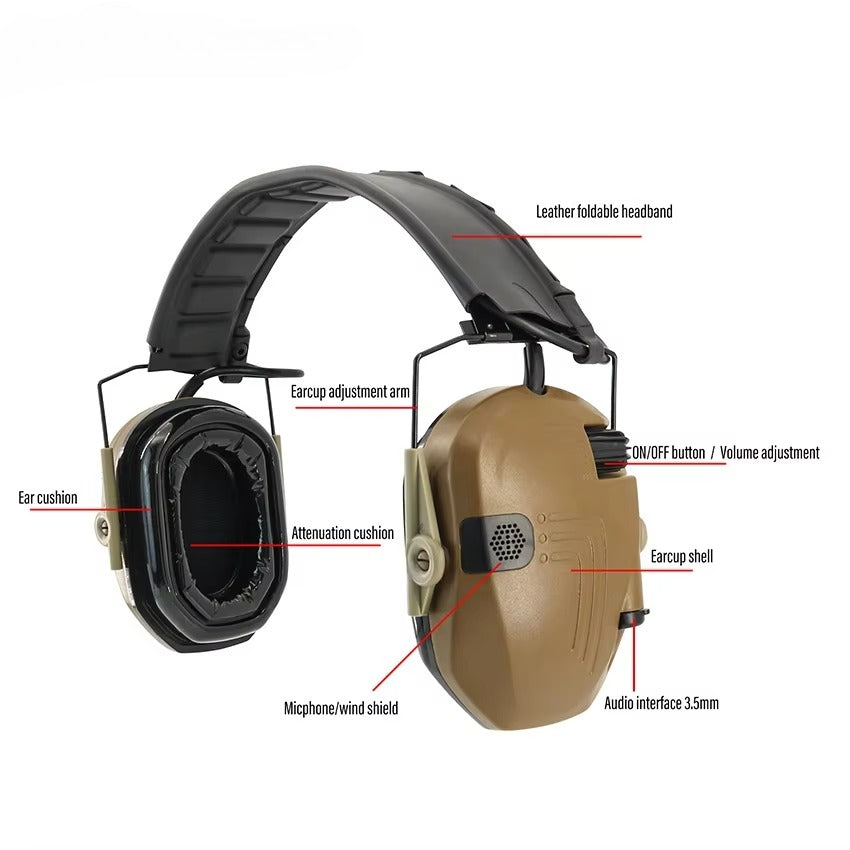 TAC-SKY Tactical Headset Electronic Shooting Earmuffs Hearing Protection Headphone NRR 23dB Noise Cancelling Airsoft Hunting