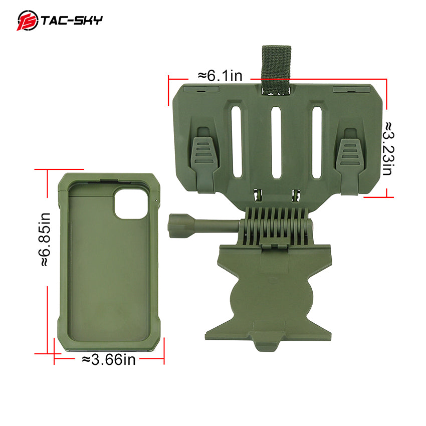 TAC-SKY New Detachable Tactical Phone Chest Mount MOLLE for iPhone 14–15 PULS Size L