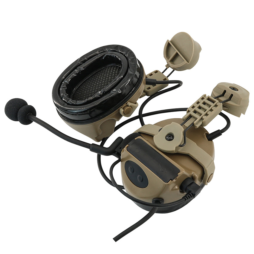 TAC-SKY  Tactical Headset C2 with Hearing Protection, Electronic Silicone ear Cups and ARC Rail Helmet mount