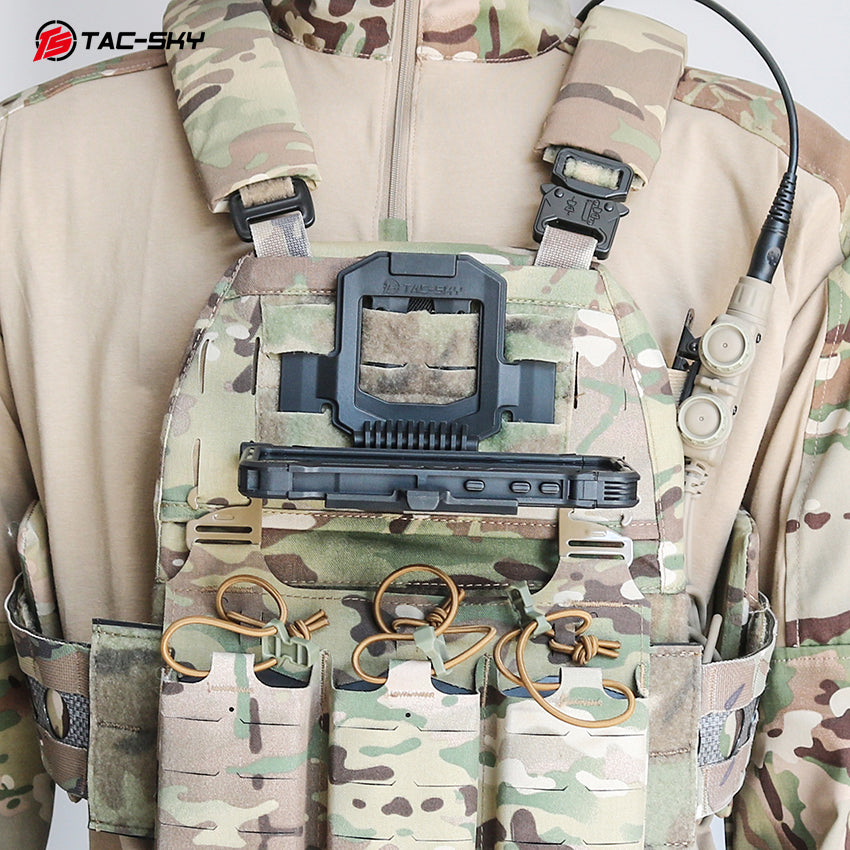 TAC-SKY Tactical Accessory Chest Mount Phone Holder Compatible with Samsung Galaxy S23/S24/S25 and MOLLE Vest Mounts