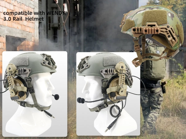 TAC-SKY Tactical Wendy 3.0 Helmet Rail Adapter Compatible with COMTA II/III/V Noise-Canceling Headset