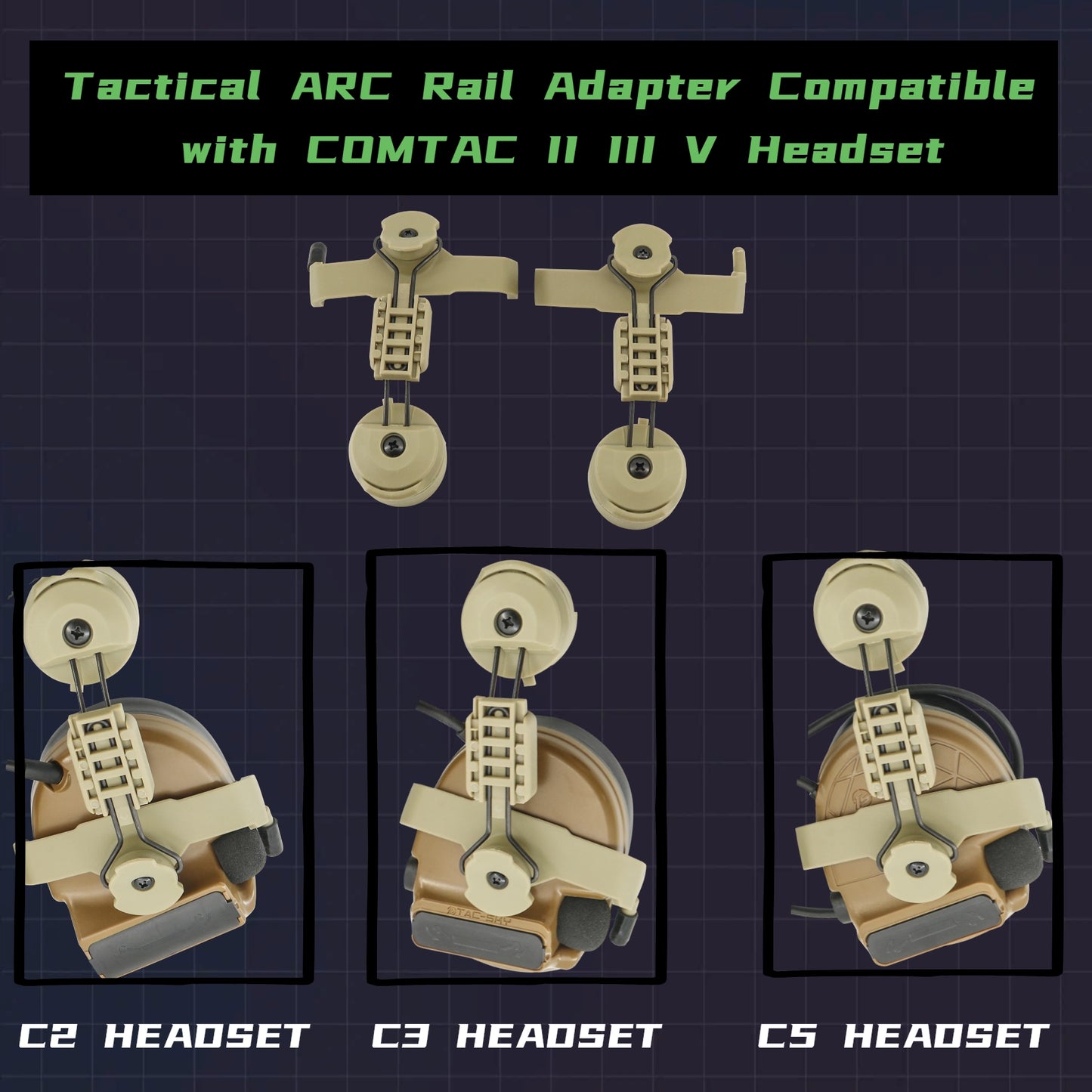 TAC-SKY Tactical Ops-Core ARC Helmet Rail Adapter Compatible with COMTA II/III/V Hearing Protection Headsets