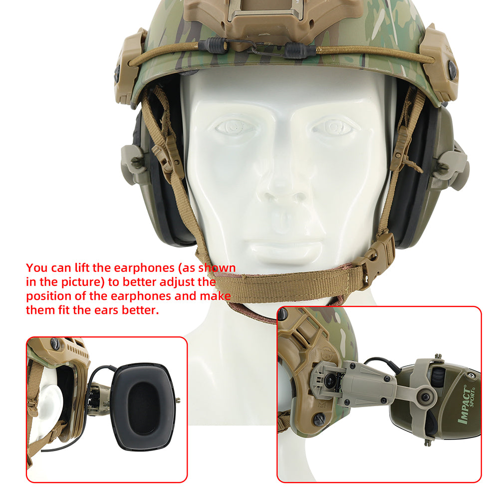 TAC-SKY Tactical Headset Helmet for M-LOK Rail Adapter for Howard Leight Impact Sports Earmuffs Hearing Protection Shooting earphon