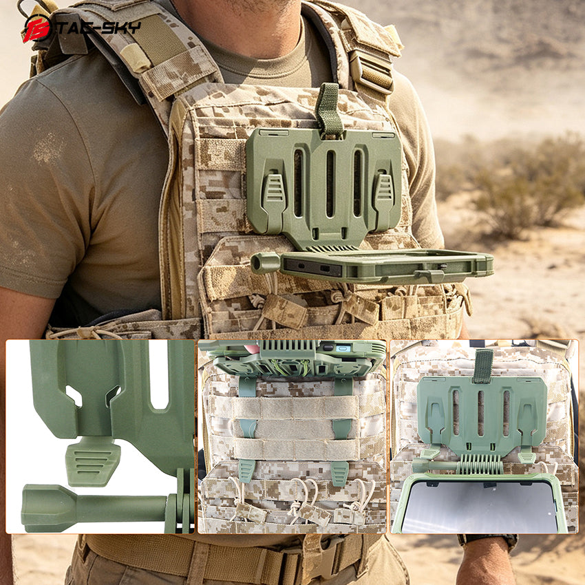 TAC-SKY MOLLE Chest Phone Holder Back-Insert Style Tactical Phone Mount for  for iPhone 14–15 Pro Size M