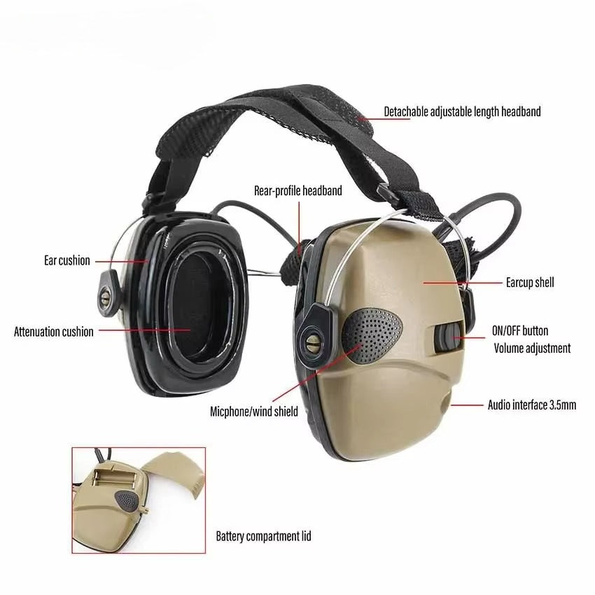 TAC-SKY Tactics Behind-the-neck Headband Headphones with Gel Ear Cushionsfor Outdoor Shooting