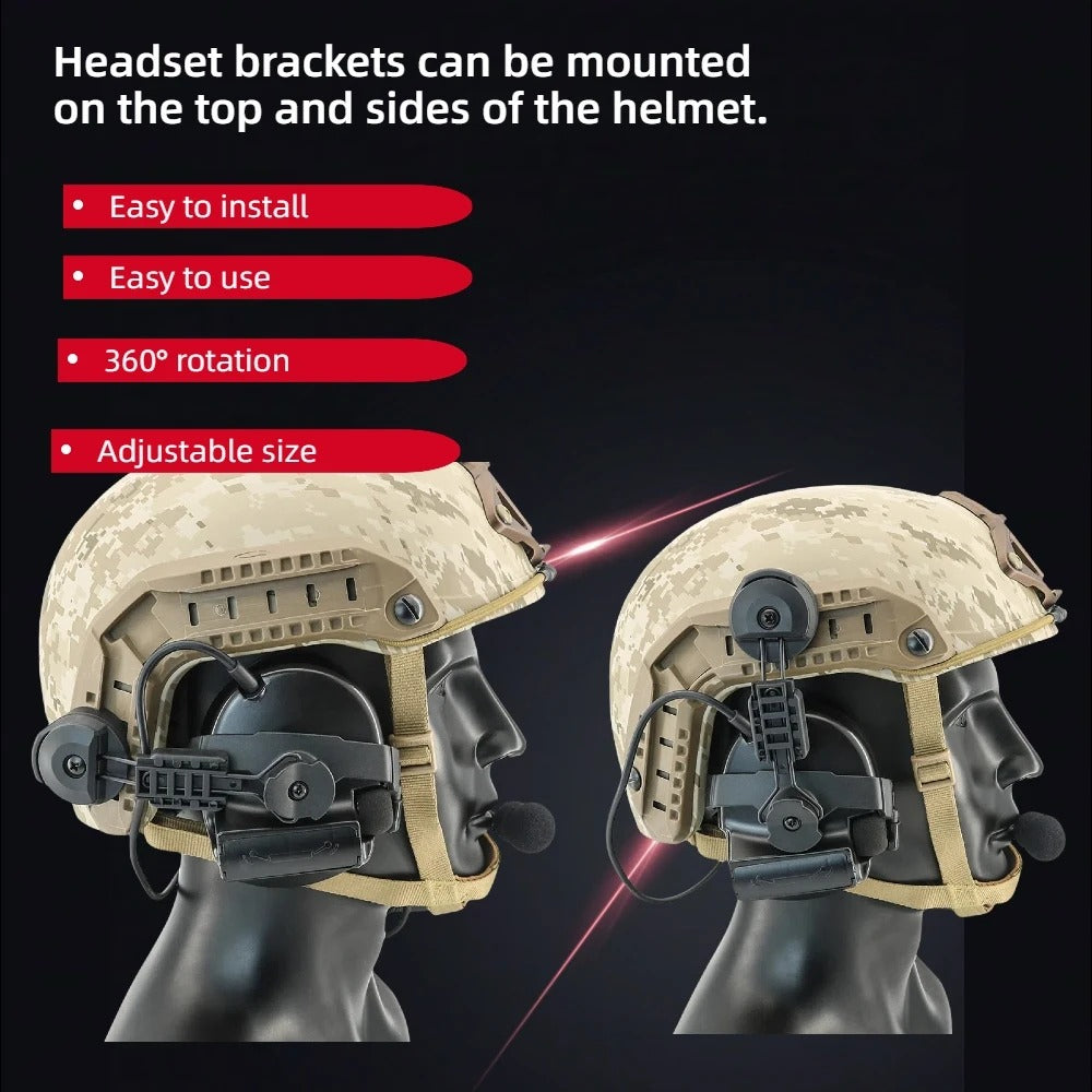 TAC-SKY  Tactical Headset C2 with Hearing Protection, Electronic Silicone ear Cups and ARC Rail Helmet mount