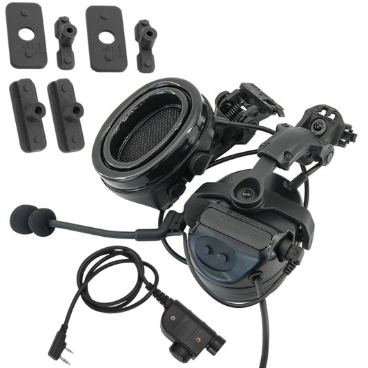 TS TAC-SKY 2.0 ARC Rail Helmet Mounting Hearing Protection Active Noise Cancellation Silicone Earmuffs TSC3 Tactical Headset Pick up sound + PTT