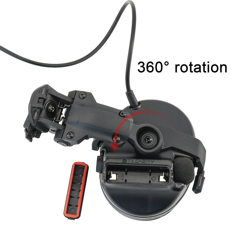 TS TAC-SKY 2.0 ARC Rail Helmet Mounting Hearing Protection Active Noise Cancellation Silicone Earmuffs TSC3 Tactical Headset Pick up sound + PTT