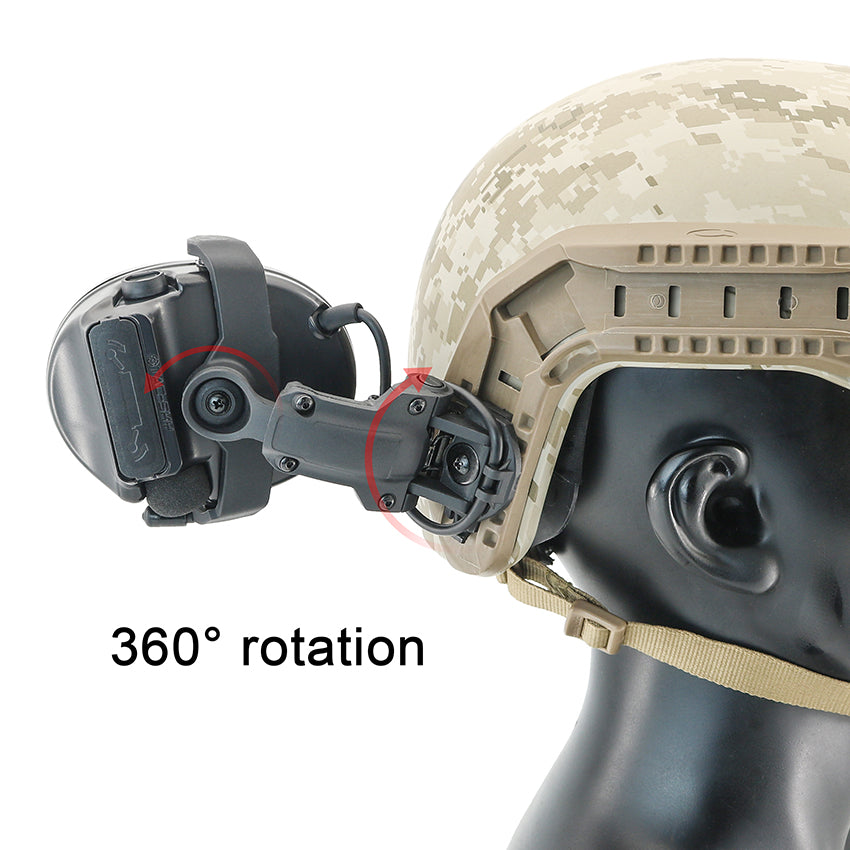 TS TAC-SKY 2.0 ARC Rail Helmet Mounting Hearing Protection Active Noise Cancellation Silicone Earmuffs TSC3 Tactical Headset Pick up sound + PTT