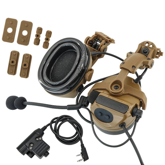 TS TAC-SKY ARC Rail Helmet Bracket 2.0 Hearing Protection Active Noise Cancellation Silicone Earmuffs TSC3 Tactical Headset + U94 PTT