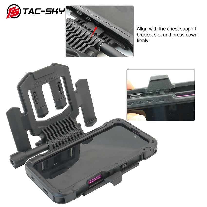 TS TAC-SKY MOLLE Tactical Vest Flip Phone Case, Heavy Duty Flap Cover Phone Holster Pouch Compatible with iPhone 16/16 Plus/16 Pro/16 Pro Max, Wear Resistant Shockproof Outdoor Hunting Camping Military Gear