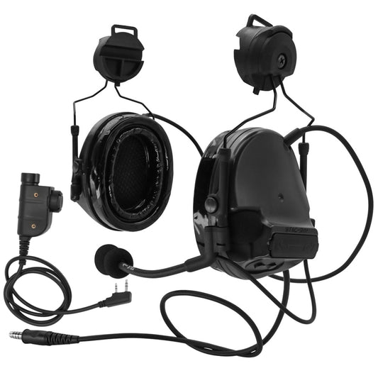 TS TAC-SKY C3 Silicone Earmuffs Active Noise Reduction Tactical Headset ARC Rail Helmet Mounting Version with PTT