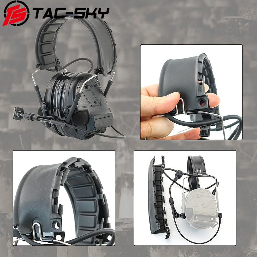 TS TAC-SKY Hearing Protection TSC5 Pro 2.0 Tactical Headset Silicone Earmuffs + V2 PTT