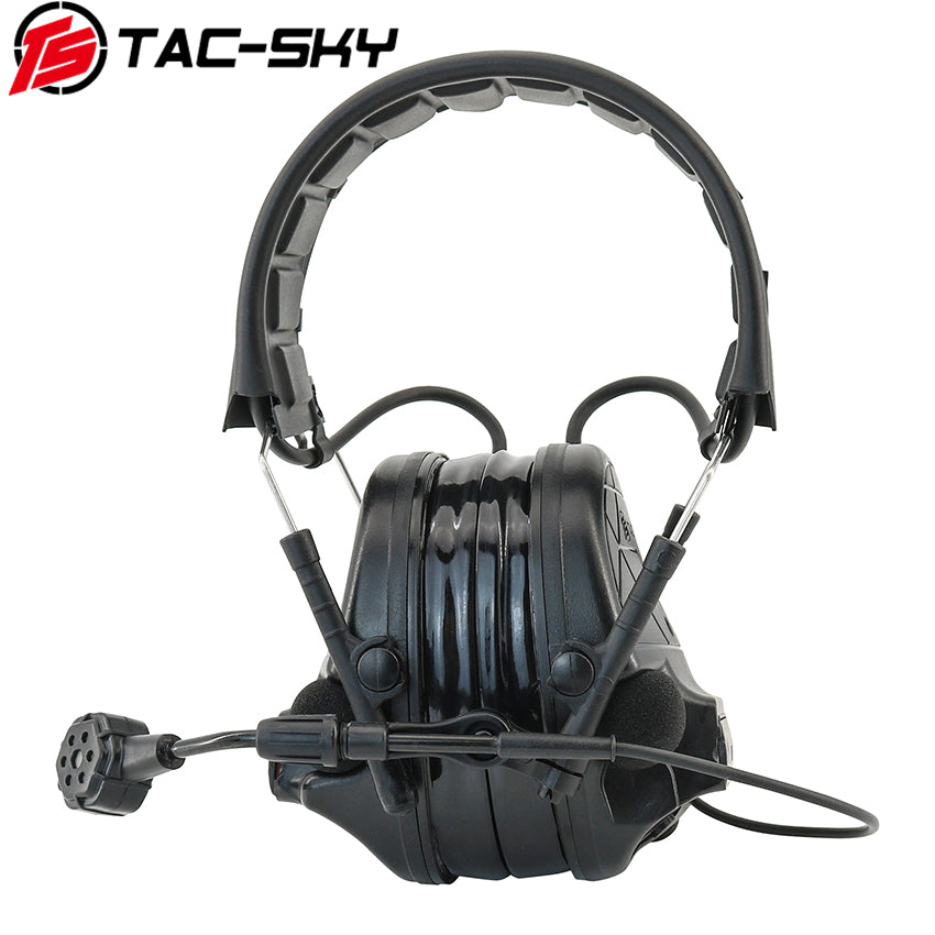 TS TAC-SKY 2.0 C5 Pro Tactical Headset Active Noise Cancellation Hearing Protection Silicone Earmuffs + PTT