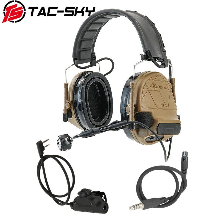 TS TAC-SKY Hearing Protection TSC5 Pro 2.0 Tactical Headset Silicone Earmuffs + V2 PTT
