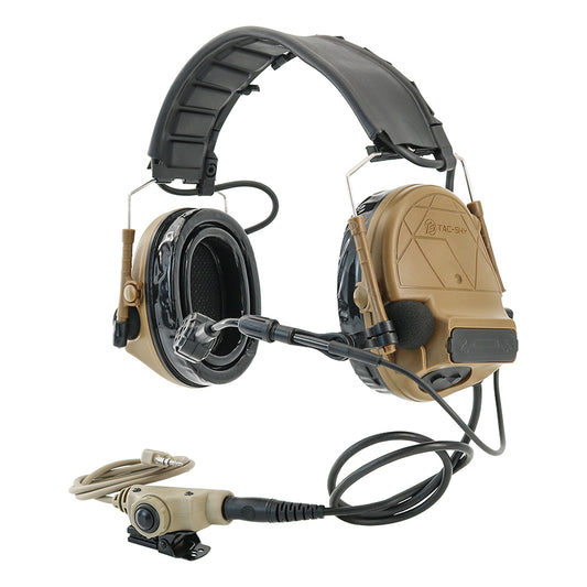 TS TAC-SKY Tactical Headset Electronic C5 Pro Hearing Protection Active Noise Cancellation for Airsoft + V2 PTT