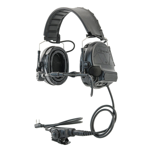 TAC-SKY C5 Tactical Headset Hearing Protection Active Noise Cancelling Silicone Earmuff + V2 PTT