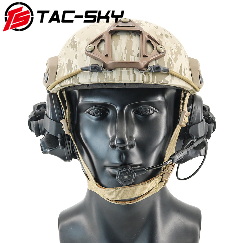 TS TAC-SKY Hearing Protection Tactical Headset 2.0 C5 pro 2.0 ARC Rail Helmet Bracket Version + PTT