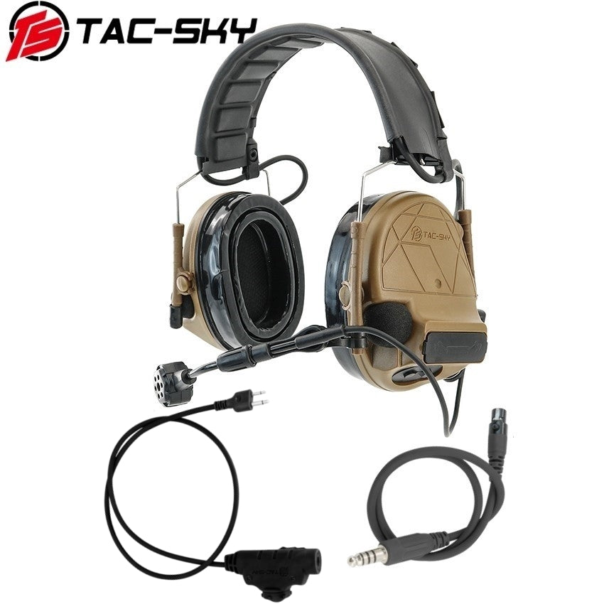 TS TAC-SKY Tactical Headset TSC5 Pro 2.0 Hearing Protection Active Noise Cancelling Silicone Earmuffs + PTT