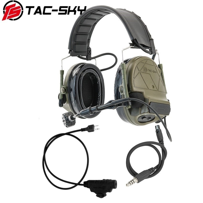 TS TAC-SKY Tactical Headset TSC5 Pro 2.0 Hearing Protection Active Noise Cancelling Silicone Earmuffs + PTT