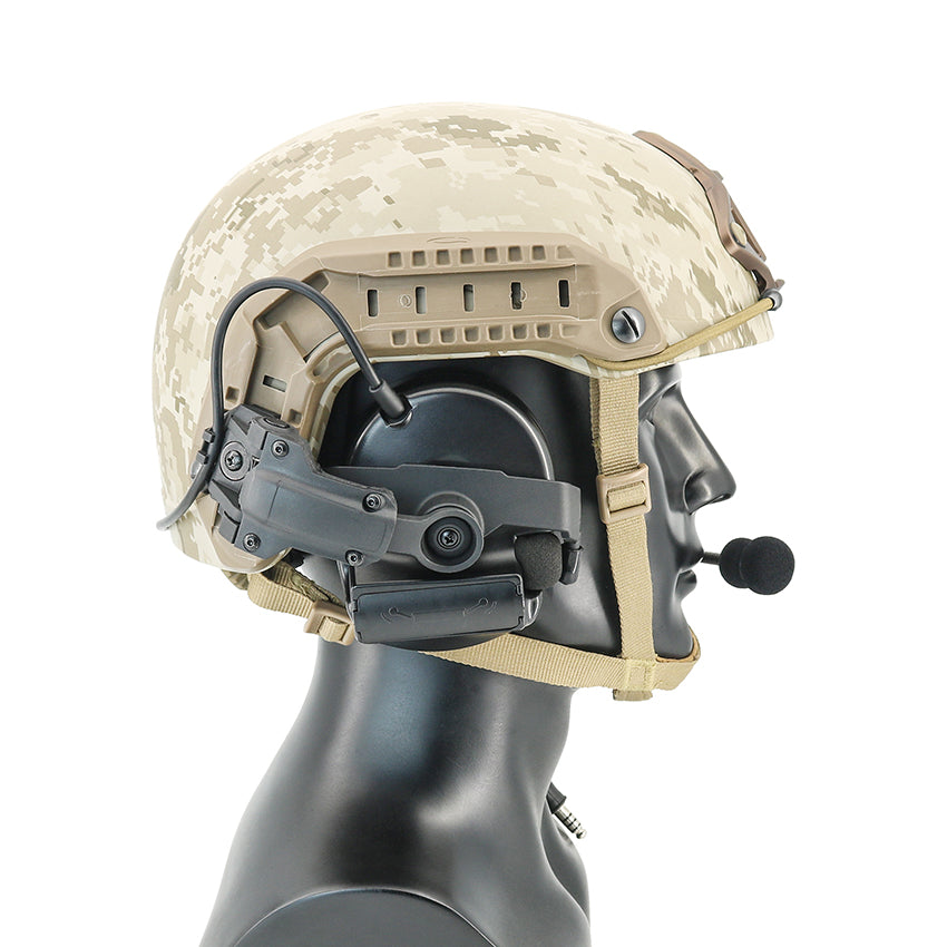 TS TAC-SKY 2.0 ARC Rail Helmet Mounting C2 Tactical Headset Hearing Protection Silicone Earmuffs + U94 PTT