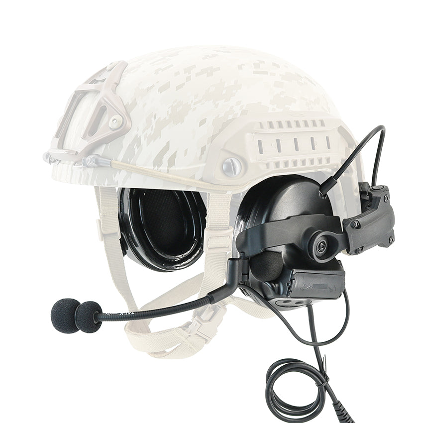 TS TAC-SKY 2.0 ARC Rail Helmet Mounting C2 Tactical Headset Electronic Pickup Hearing Protection Silicone Earmuffs + PTT