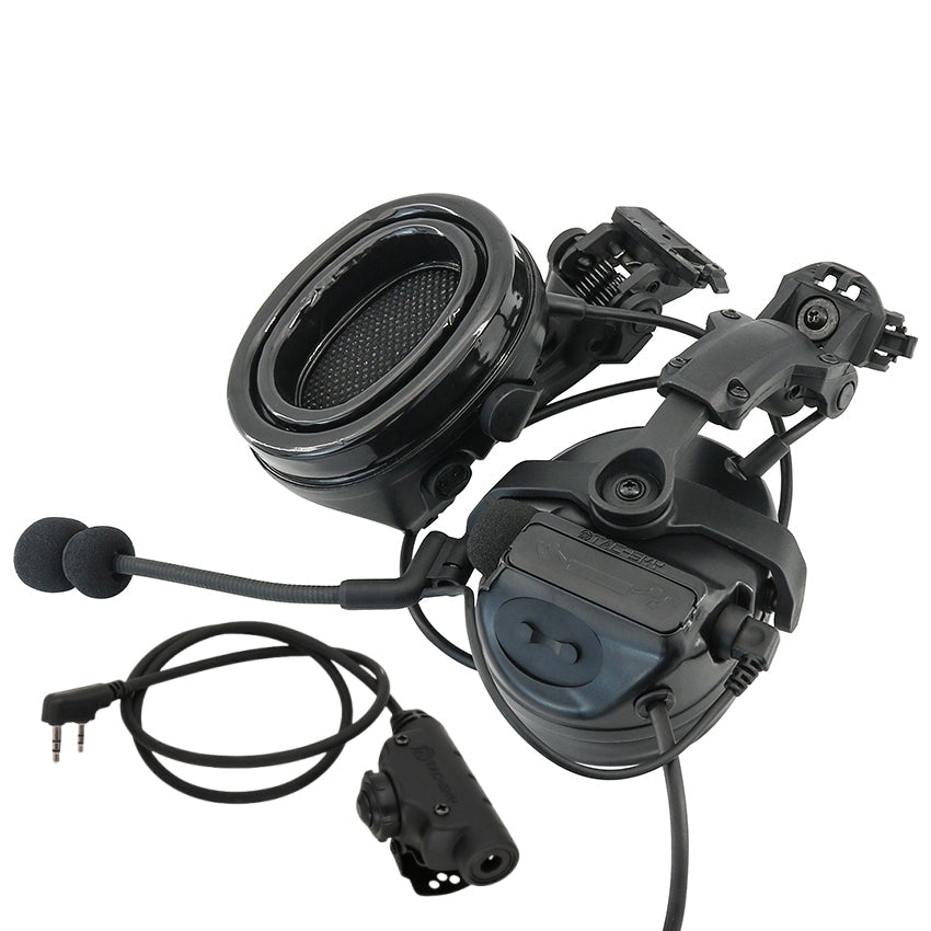 TS TAC-SKY ARC Rail Helmet Bracket 2.0 Hearing Protection C3 Tactical Headset + V2 PTT