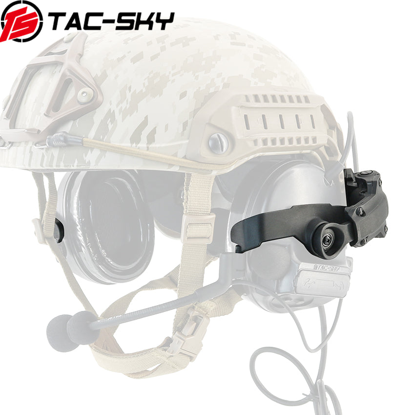 TS TAC-SKY ARC Rail Helmet Bracket 2.0 Hearing Protection C3 Tactical Headset + V2 PTT